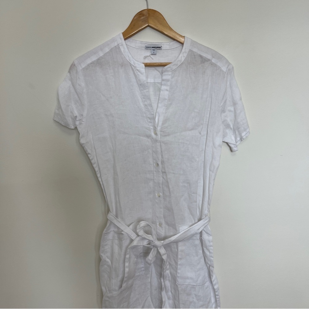 James Perse Womens Linen Shirtdress Midi in White Size 2 - M NWOT - Picture 4 of 6